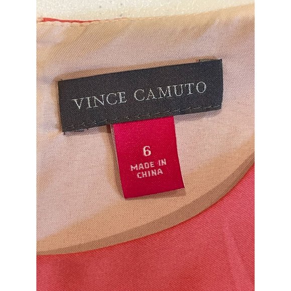 Vince Camuto Womens Striped Shift Dress Round Neck Back Zip Pink White Size 6 - Picture 6 of 8